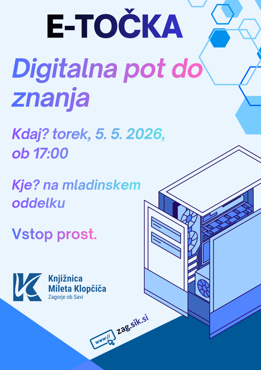 E-točka: digitalna pot do znanja, torek, 5. 5. 2026, ob 17:00