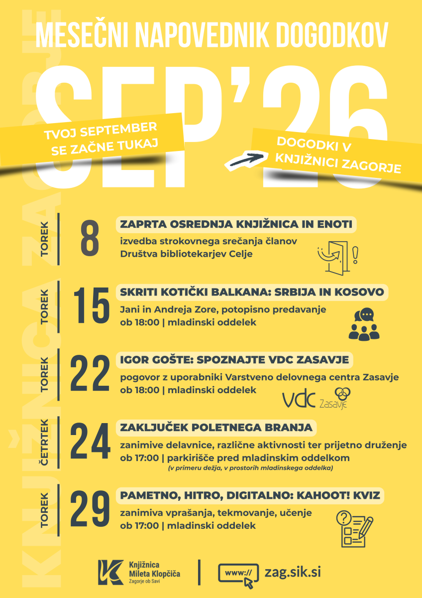 Mesečni napovednik, september 2026