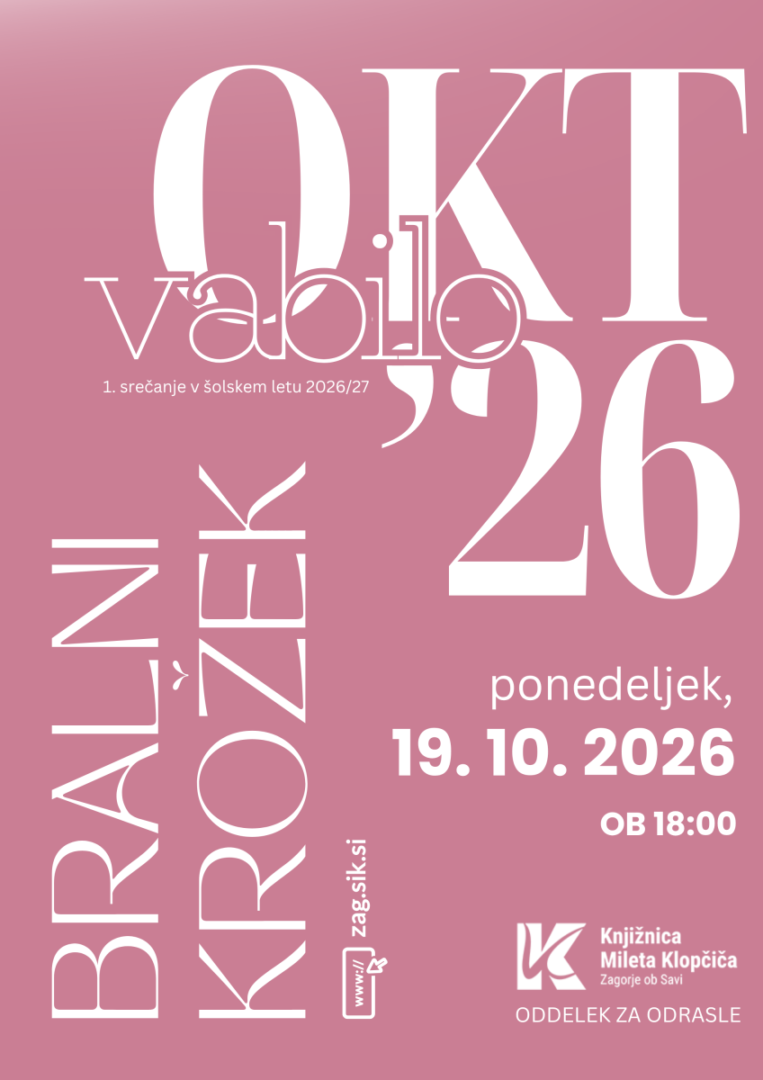 Nova šolska sezona, nova branja – že 26. leto, oktober 2026