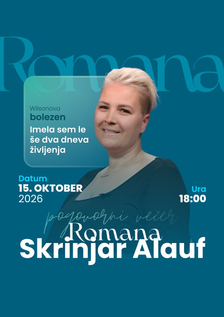 Pogovorni večer z Romano Skrinjar Alauf, četrtek, 15. 10. 2026, ob 18:00
