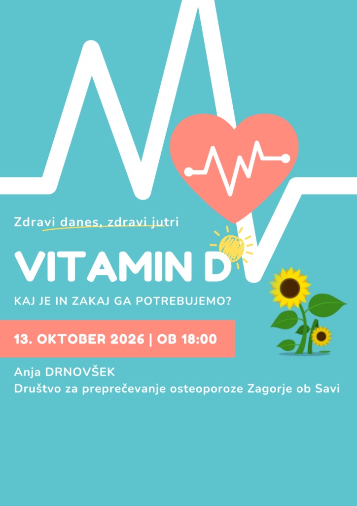 Predavanje o vitaminu D, torek, 13. 10. 2026, ob 18:00